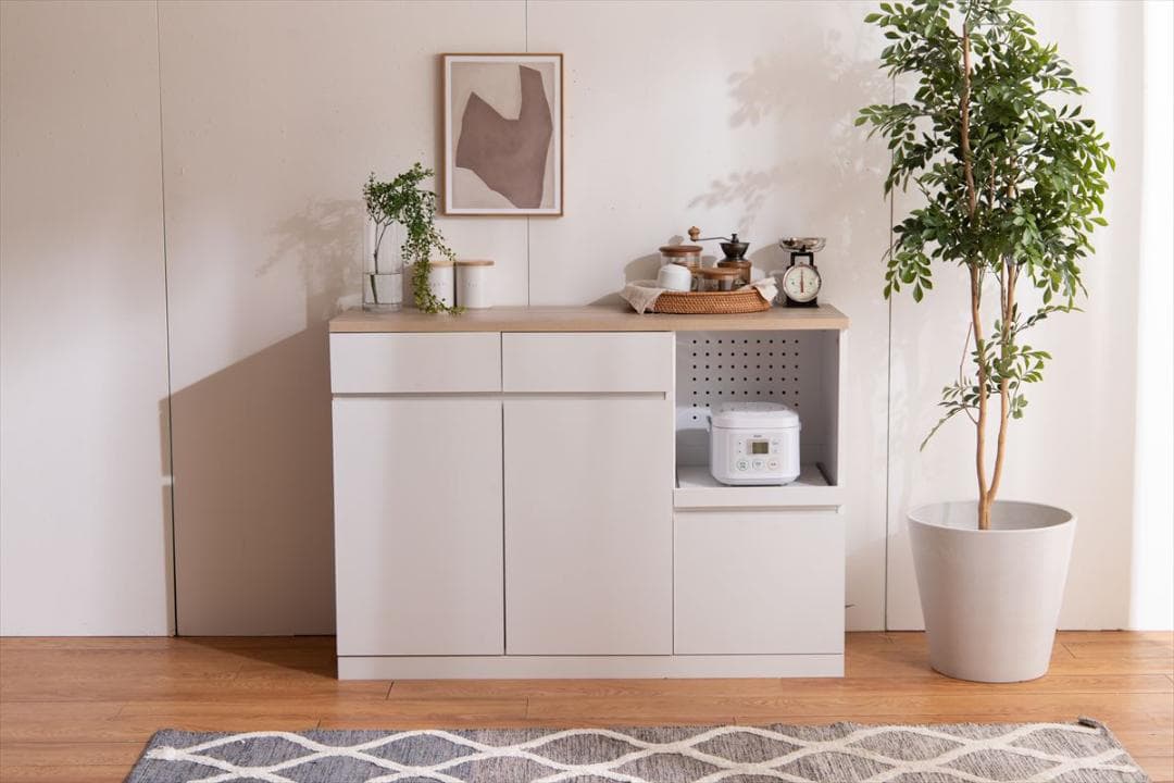 【送料無料】【幅120cm】 Koti キッチンカウンター 収納 棚 大容量