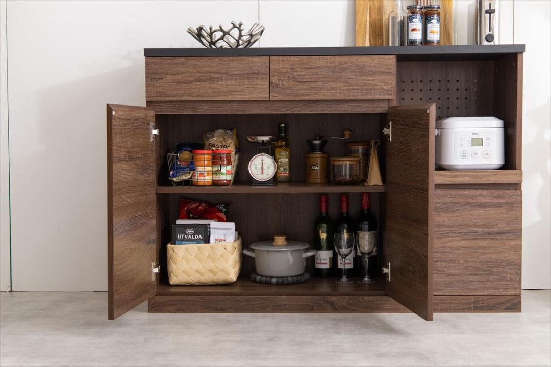 【送料無料】【幅120cm】 Koti キッチンカウンター 収納 棚 大容量