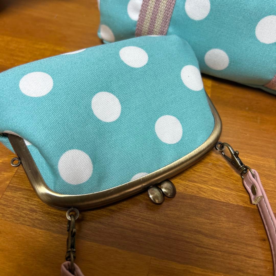 ハンドメイド　ガマ口ポーチバッグ