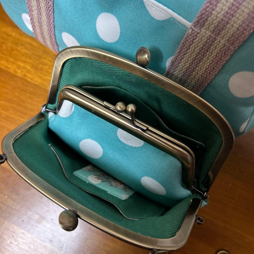 ハンドメイド　ガマ口ポーチバッグ