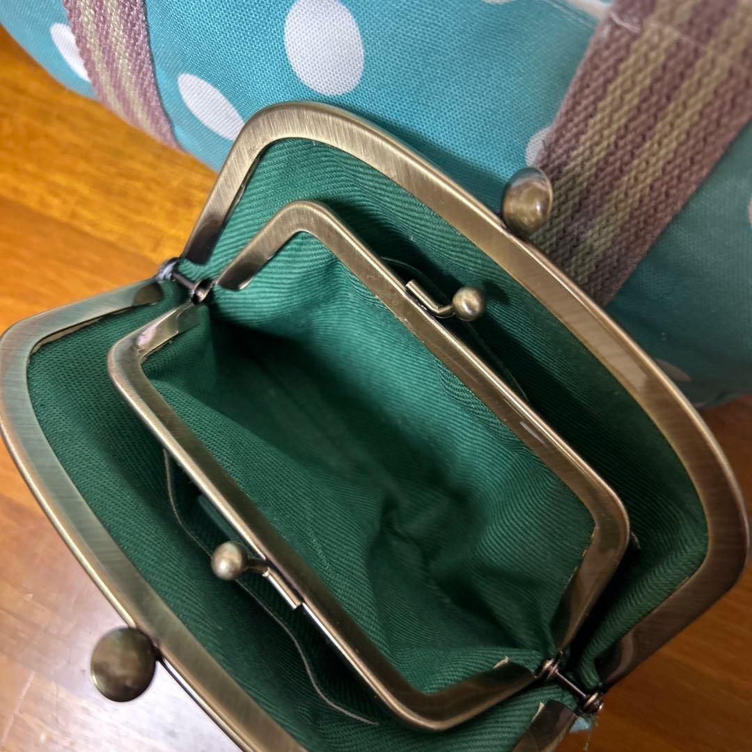 ハンドメイド　ガマ口ポーチバッグ