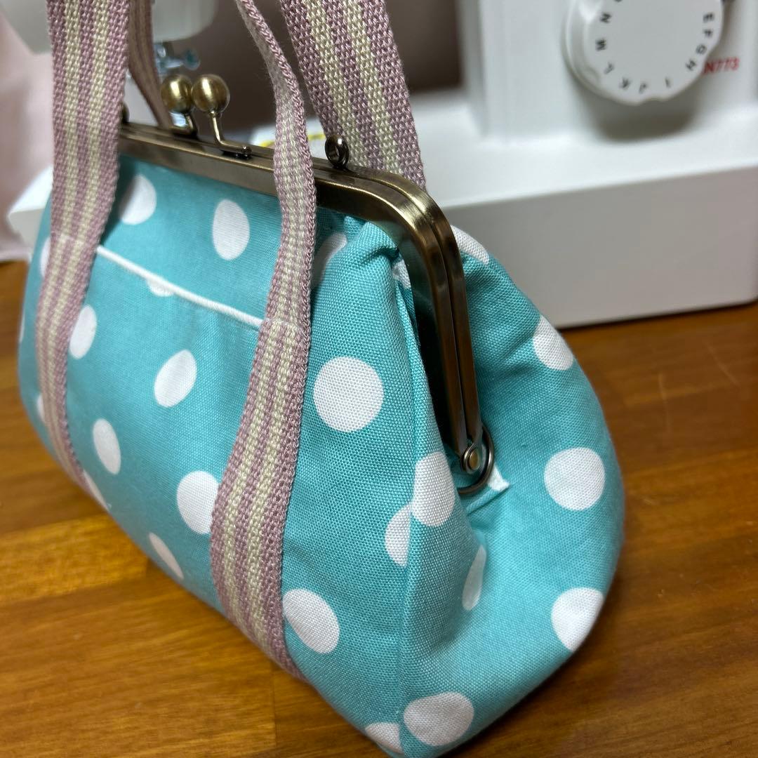 ハンドメイド　ガマ口ポーチバッグ