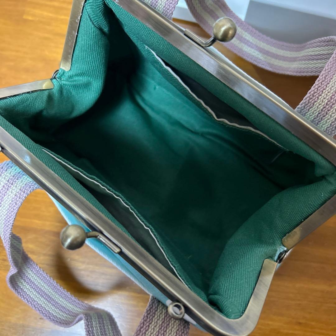 ハンドメイド　ガマ口ポーチバッグ