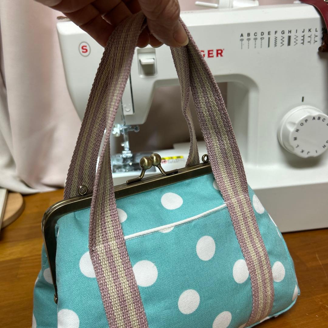 ハンドメイド　ガマ口ポーチバッグ