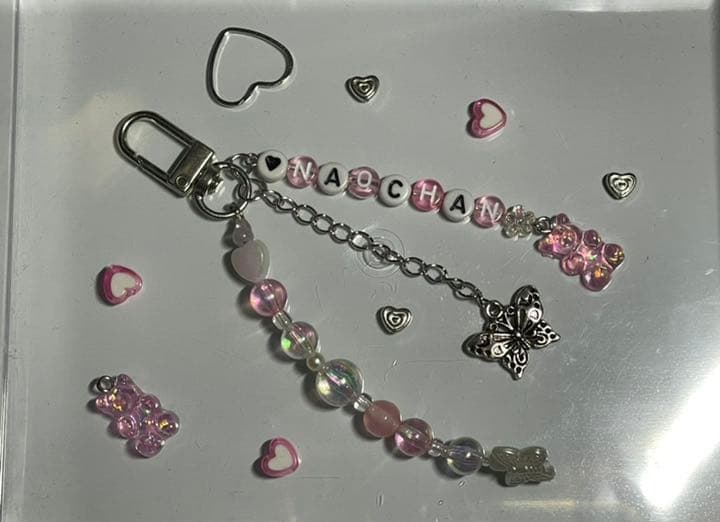 ビーズキーホルダー　韓国