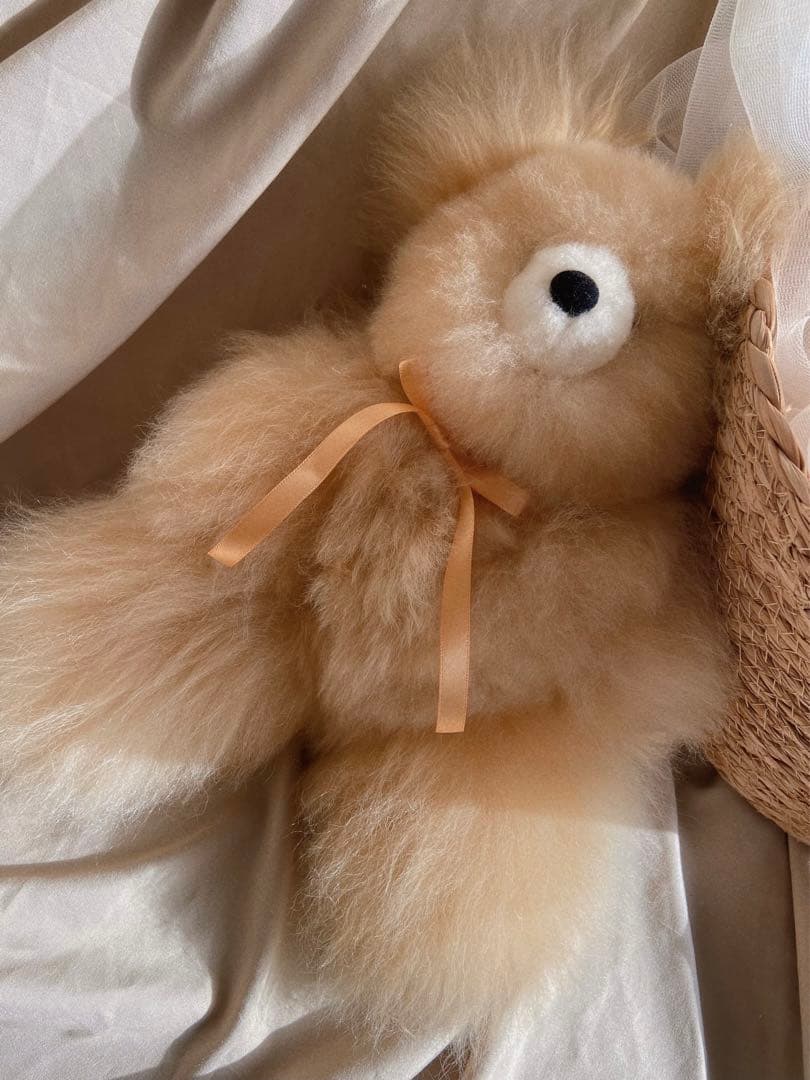 ふわふわアルパカテディベア (ペルー直輸入) ベージュ