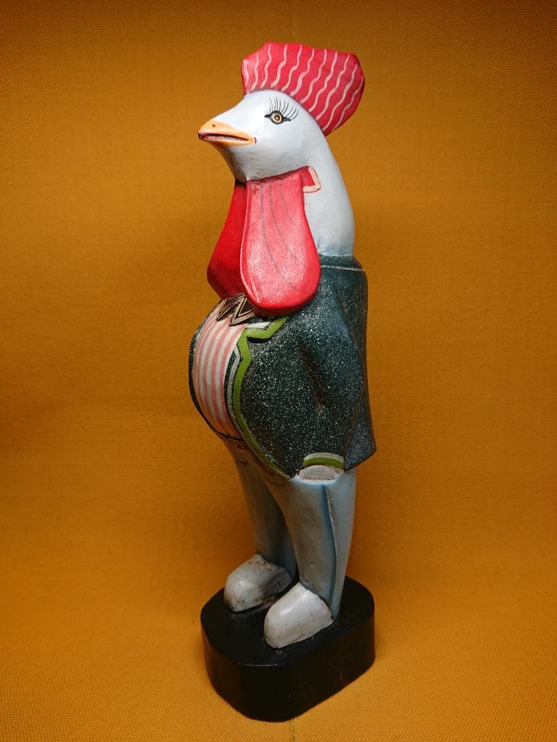 ビンテージ　アート　ニワトリ　人形　置物　インテリア　工芸品　美術品　A3453