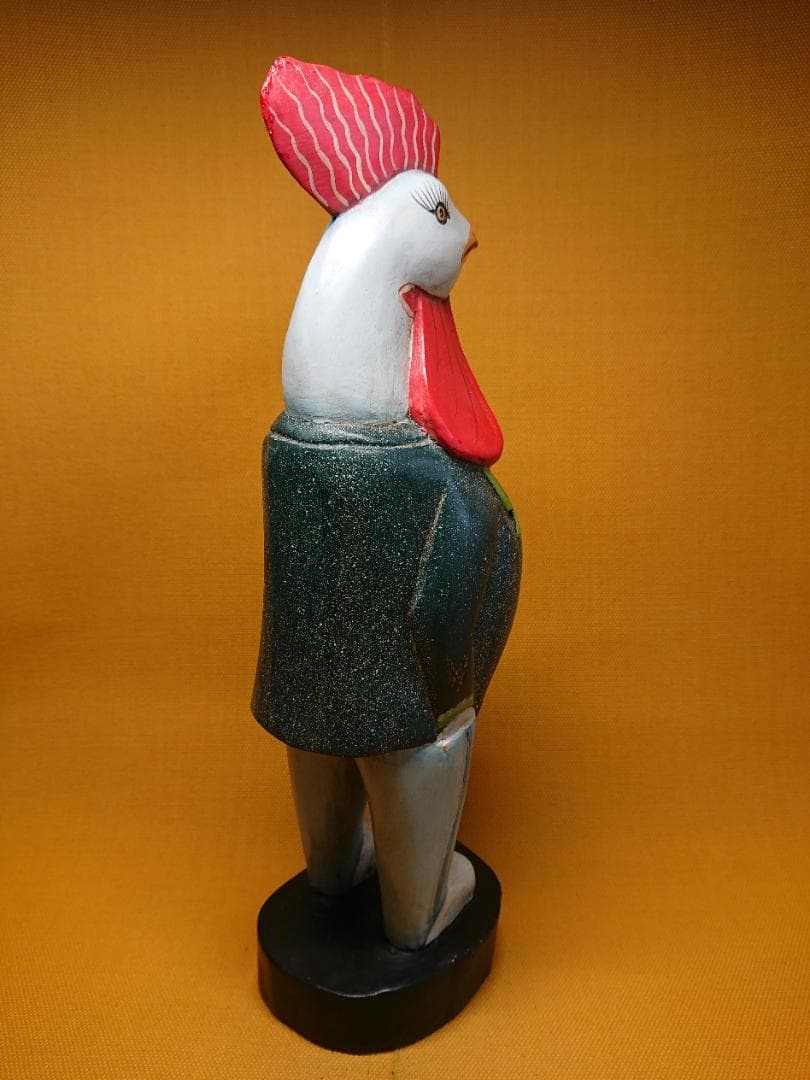 ビンテージ　アート　ニワトリ　人形　置物　インテリア　工芸品　美術品　A3453