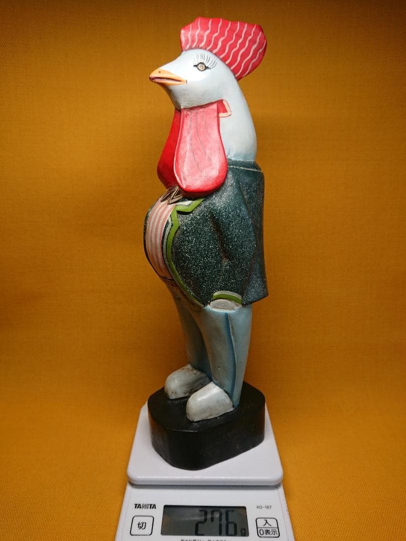 ビンテージ　アート　ニワトリ　人形　置物　インテリア　工芸品　美術品　A3453