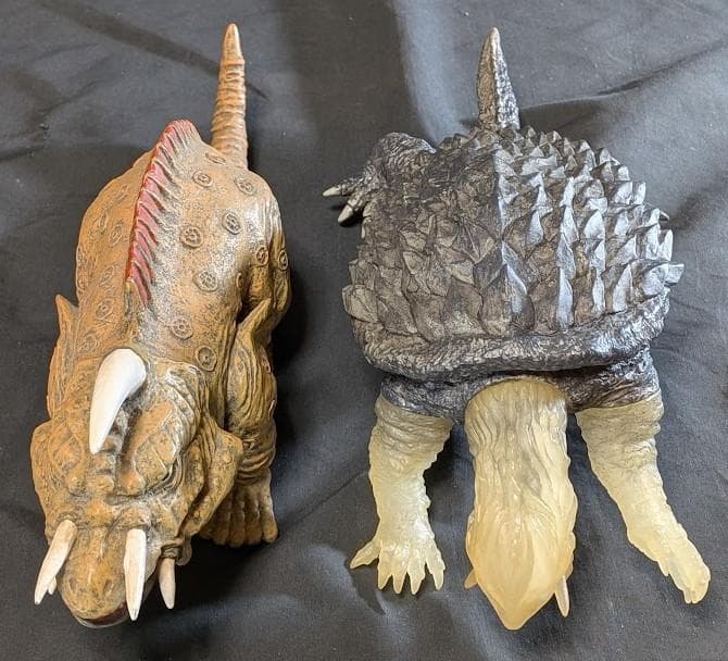 スケスケ頭ガメラ＆ジャイガー（エクスプラス）ソフビフィギュア２体セット