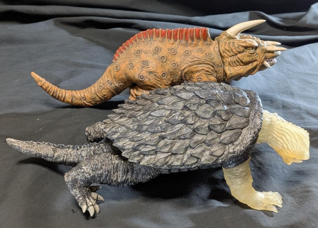 スケスケ頭ガメラ＆ジャイガー（エクスプラス）ソフビフィギュア２体セット