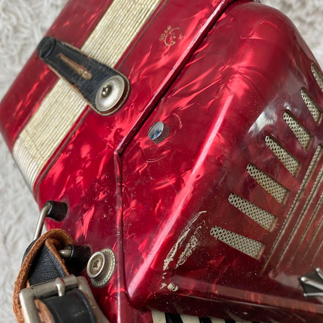 ヤマハ　アコーディオン　赤　ケース付き　動作未確認　ジャンク