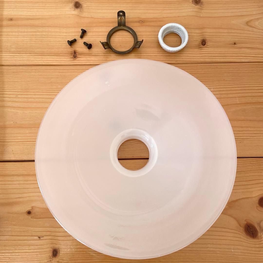 ペンダントライト　ミルクガラス製　昭和レトロ　23cm