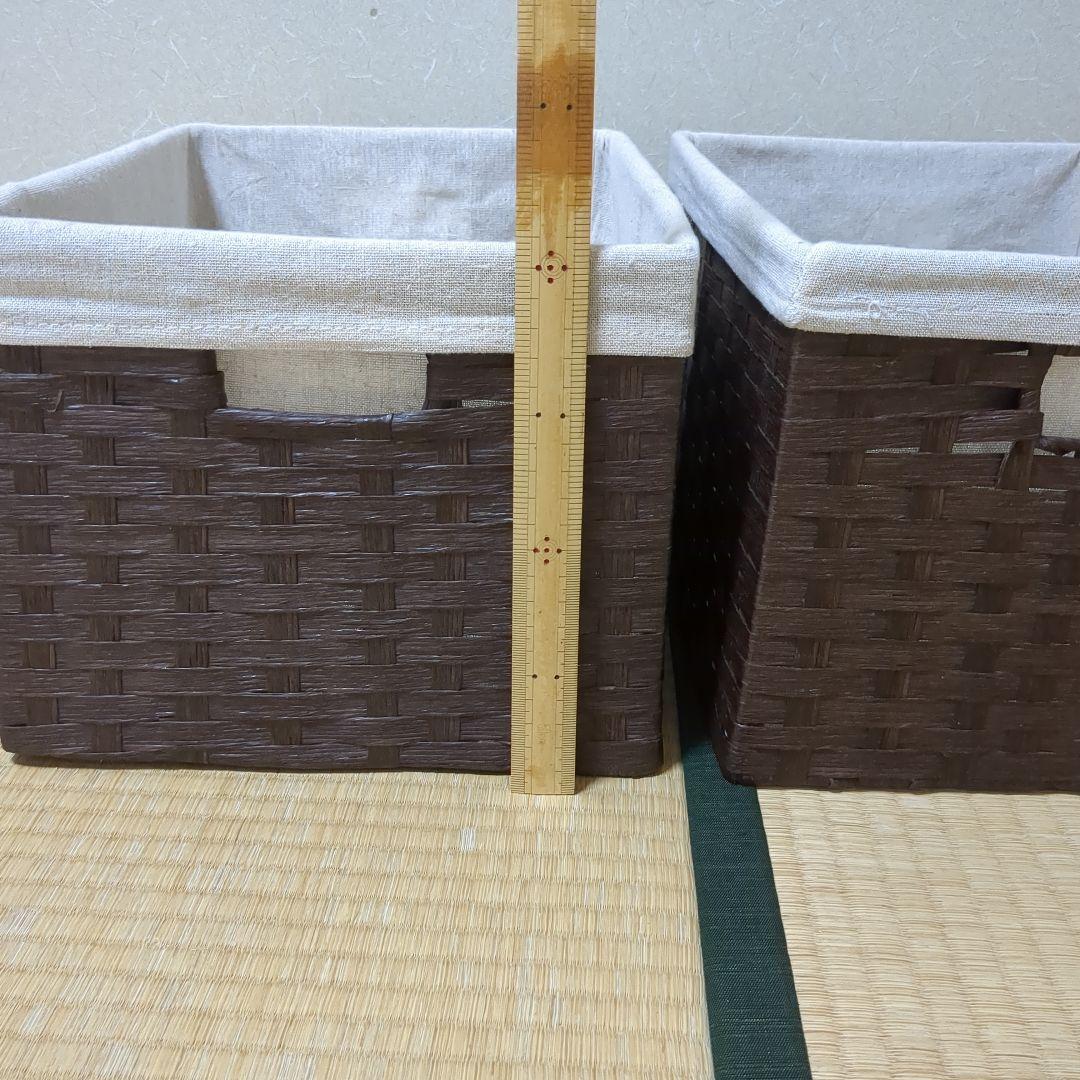 収納バスケットセット 内布付き カントリー 蓋付き収納ボックス マガジンラック