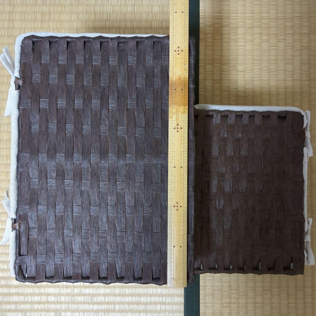 収納バスケットセット 内布付き カントリー 蓋付き収納ボックス マガジンラック