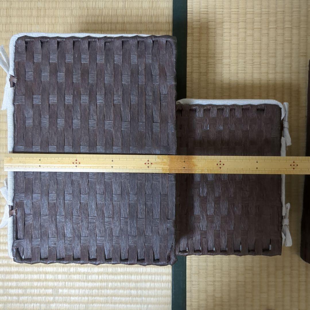 収納バスケットセット 内布付き カントリー 蓋付き収納ボックス マガジンラック