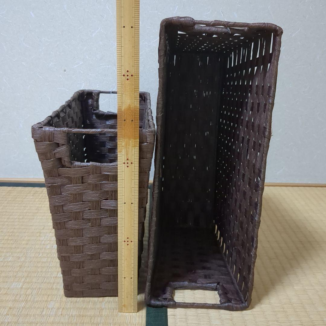 収納バスケットセット 内布付き カントリー 蓋付き収納ボックス マガジンラック