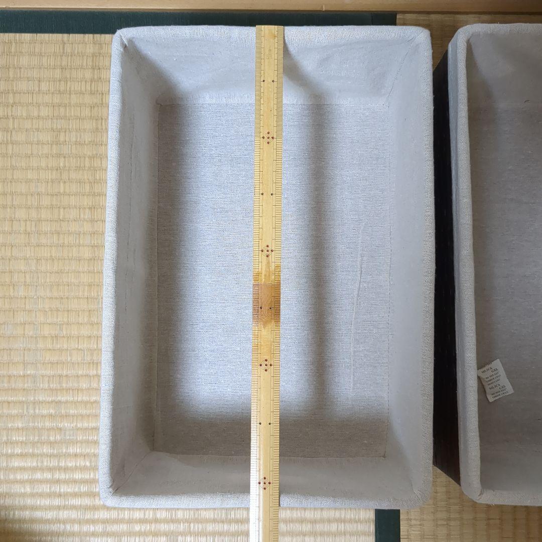 収納バスケットセット 内布付き カントリー 蓋付き収納ボックス マガジンラック