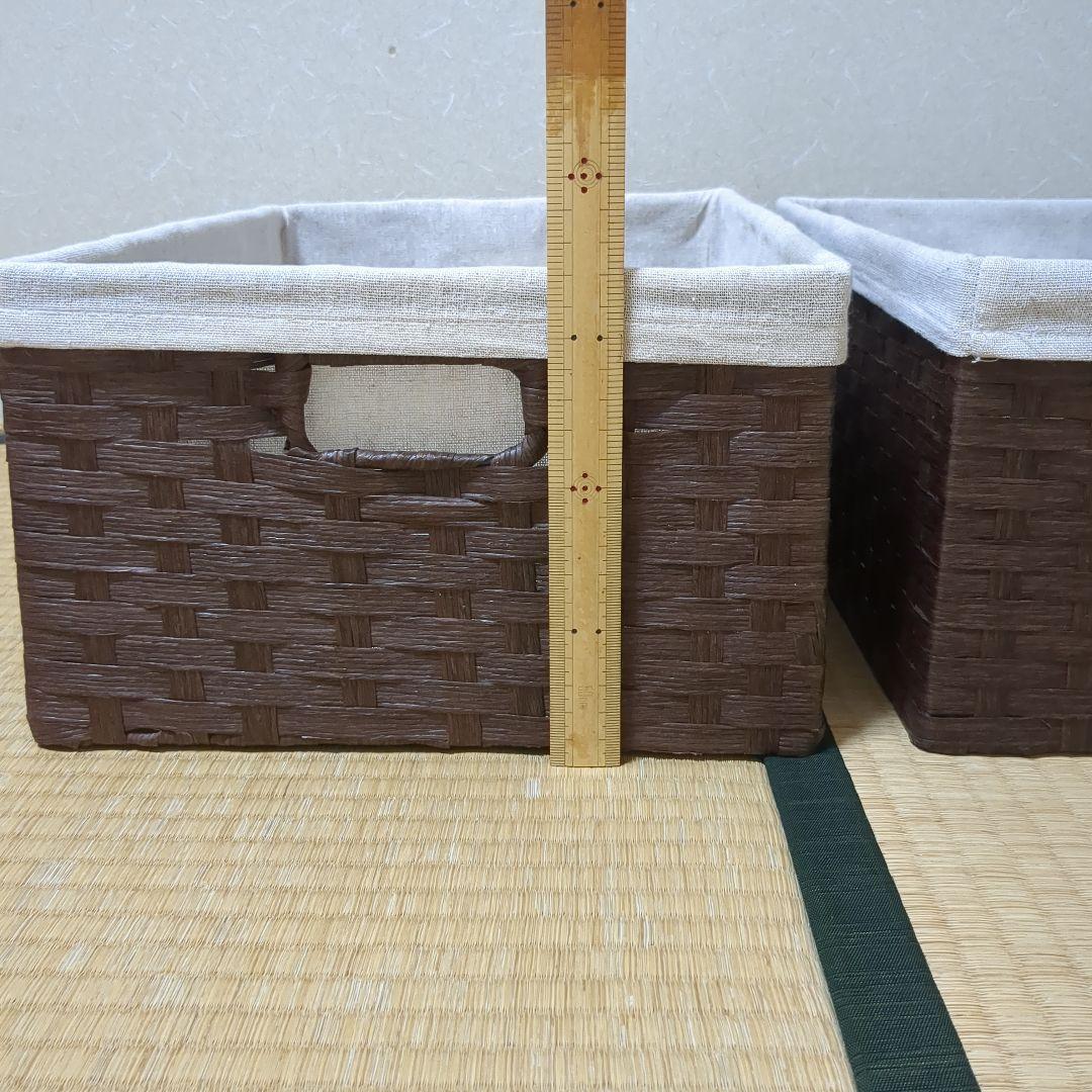 収納バスケットセット 内布付き カントリー 蓋付き収納ボックス マガジンラック