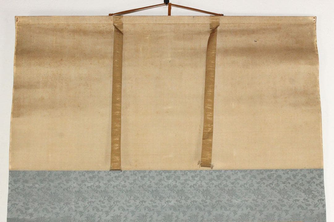 No5370掛軸　春城　南湖 他　富嶽画賛　絹本　山水　富士山　古美術　送料無料