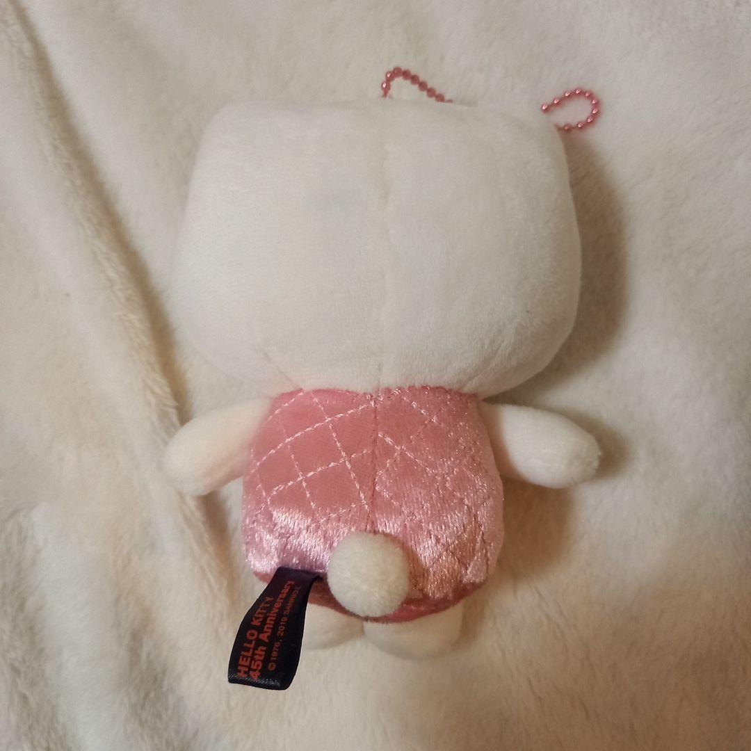 ハローキティ 45周年記念 ぬいぐるみ マスコット　ピンクキルト　レア？　花