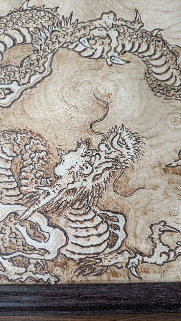 手描き　龍図　インテリアプレート