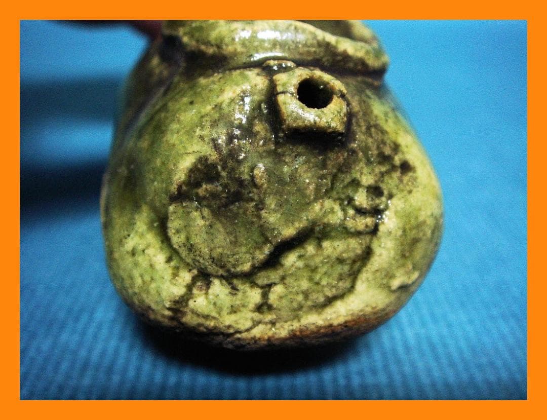 918『織部 墨壺型 水滴』　/骨董品 古美術 アンティーク 古玩