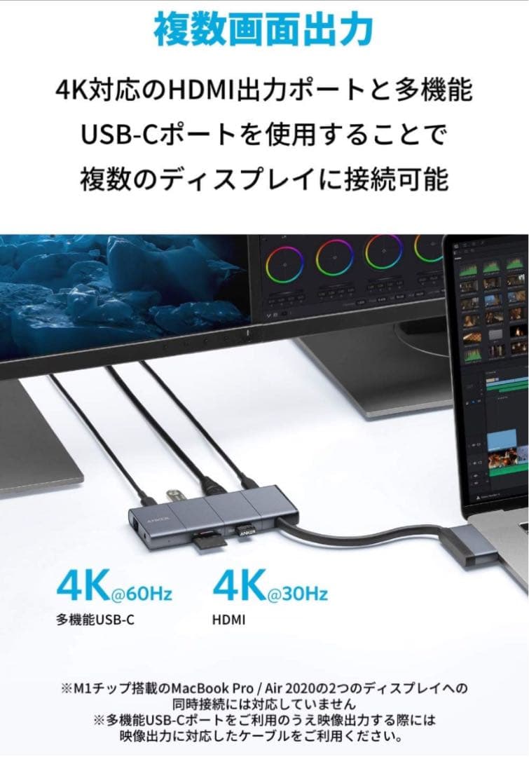 Anker USBハブ6P 4K HDMI⭐️新品⭐️MacBookPro/Air