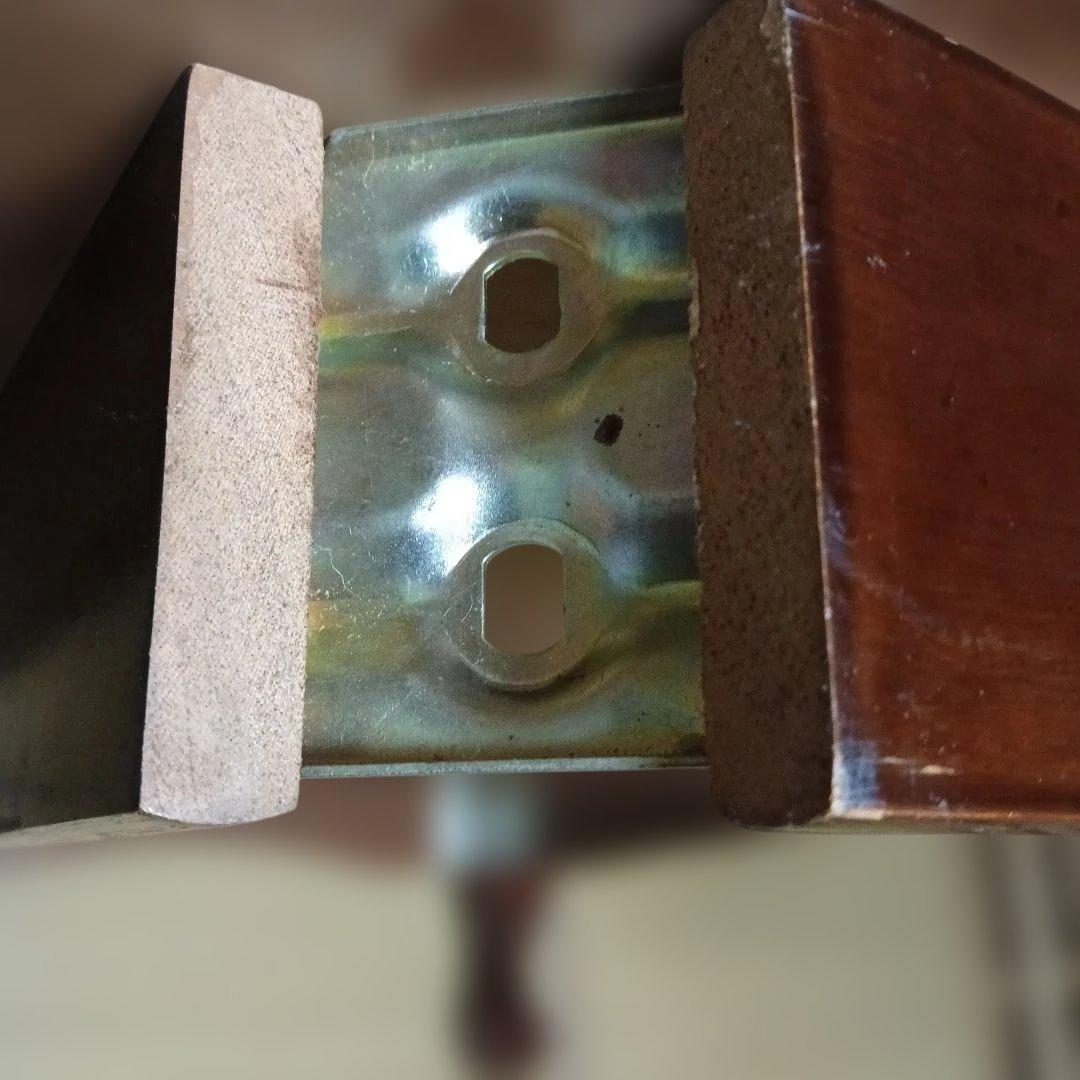 引取限定　ダークブラウン木製座卓　一枚板風　取り外し脚　猫脚　DIY