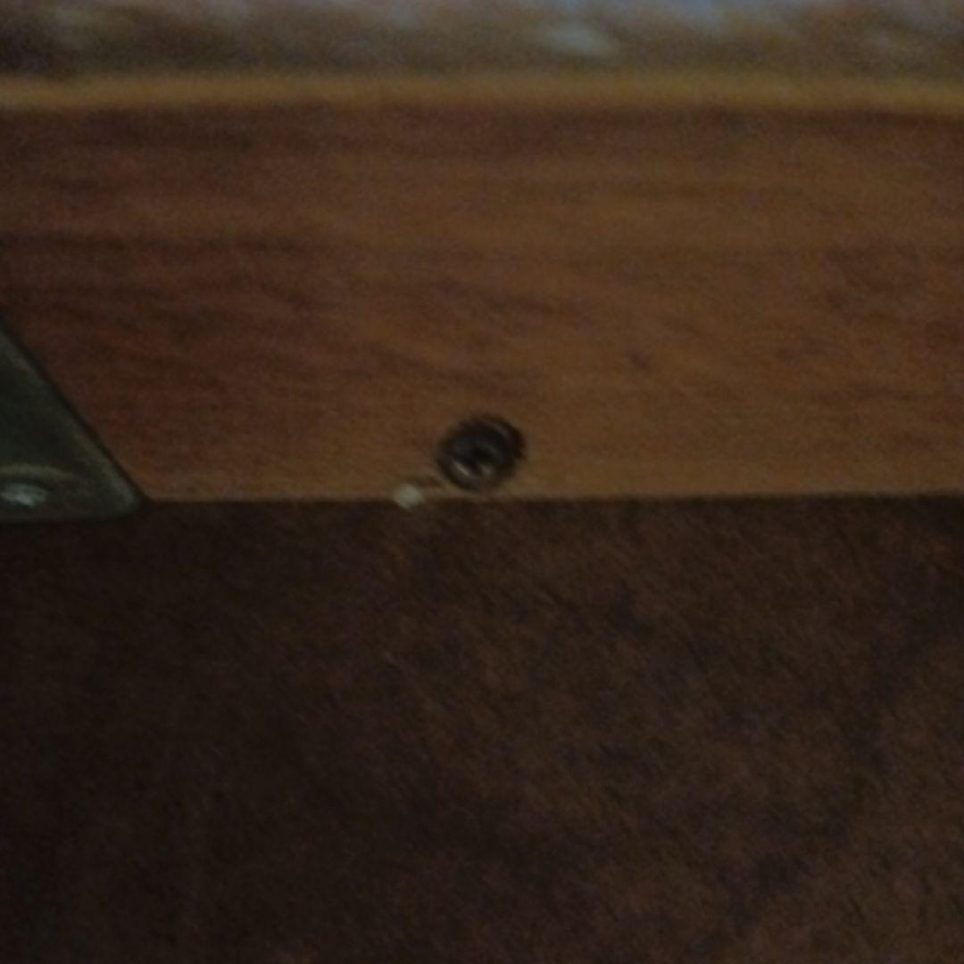 引取限定　ダークブラウン木製座卓　一枚板風　取り外し脚　猫脚　DIY