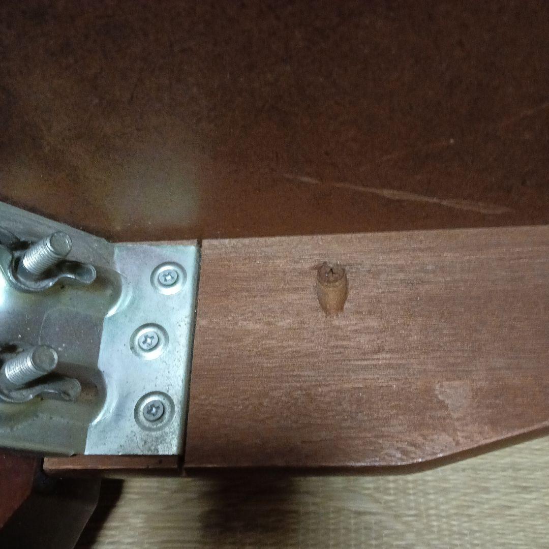 引取限定　ダークブラウン木製座卓　一枚板風　取り外し脚　猫脚　DIY