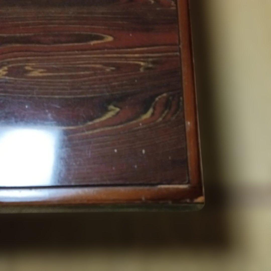 引取限定　ダークブラウン木製座卓　一枚板風　取り外し脚　猫脚　DIY