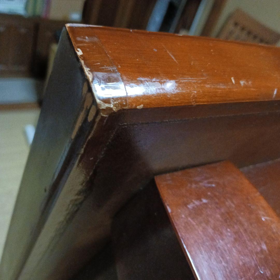 引取限定　ダークブラウン木製座卓　一枚板風　取り外し脚　猫脚　DIY