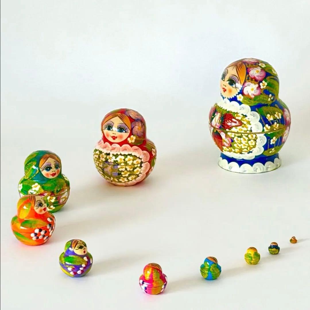 マトリョーシカ 木製 入れ子人形　ロシア族　置物　インテリア　雑貨　かわいい