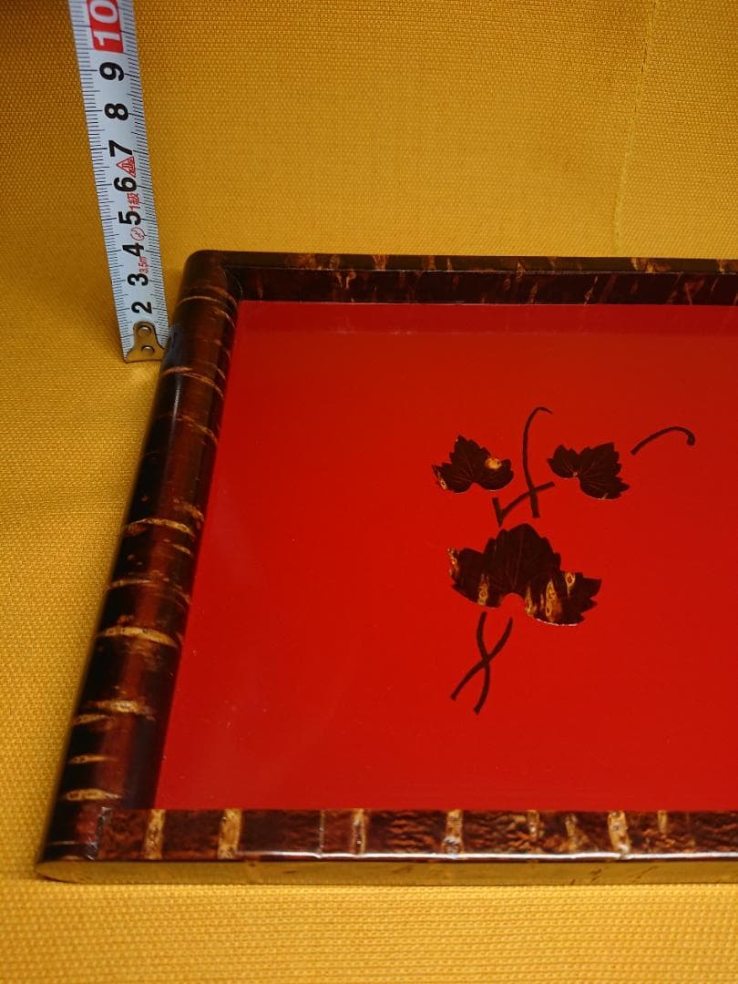 【美品】桜皮細工　トレー　お盆　置物　インテリア　工芸品　美術品　A1158
