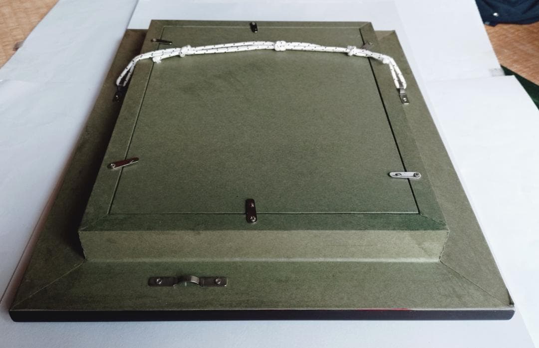 早川義孝 絵画 風が野が美しいとき　ガラス窓の額付き