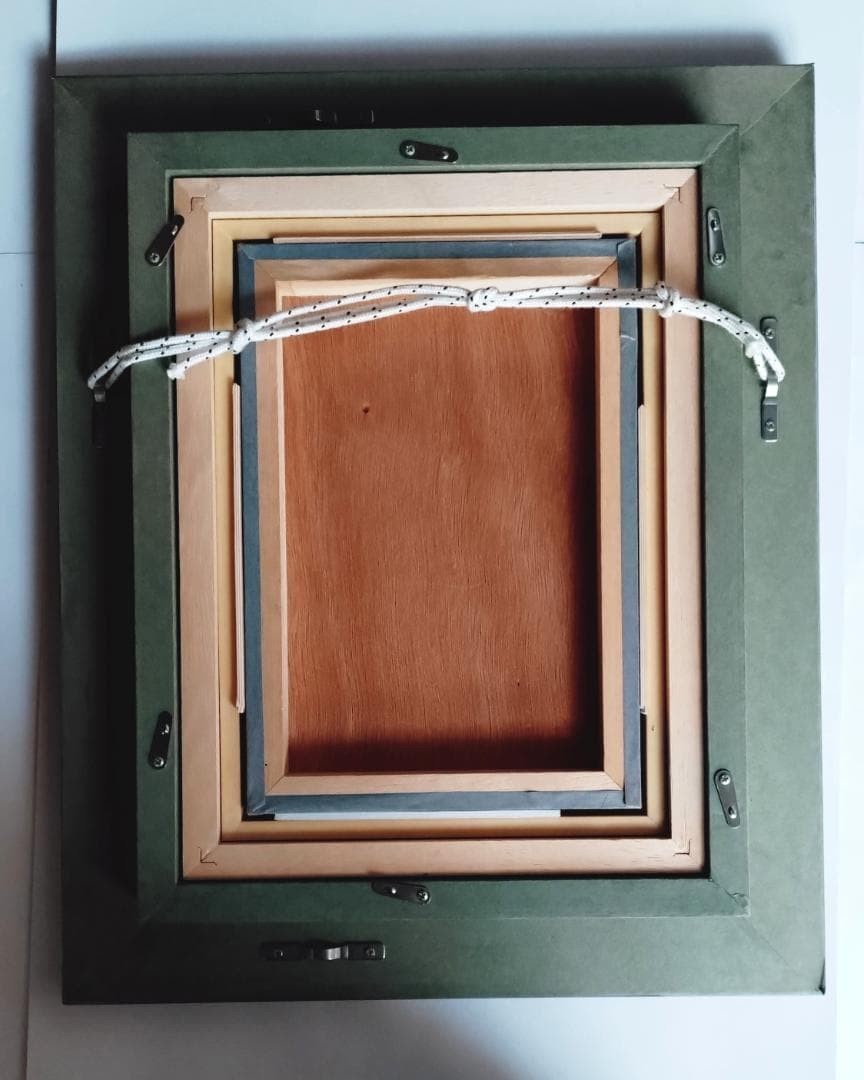 早川義孝 絵画 風が野が美しいとき　ガラス窓の額付き