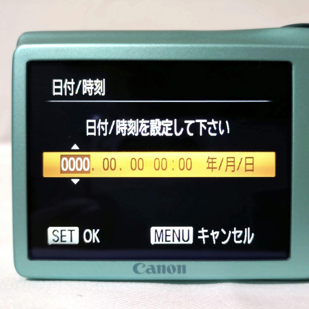 美品　Canon　IXY 200F　グリーン　デジカメ　オールドコンデジ