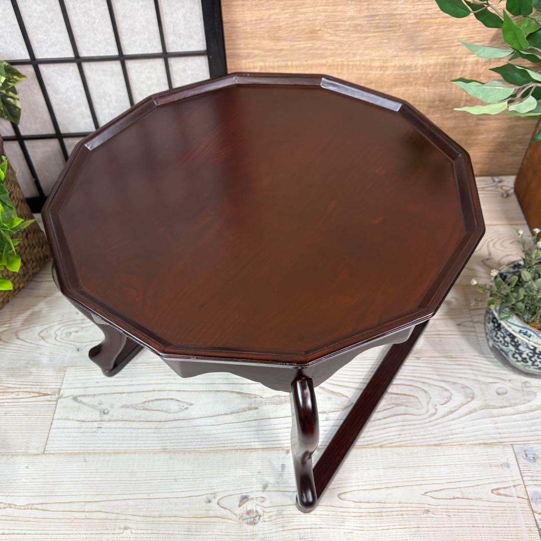 李朝韓国中国韓流レトロデザイン12角お膳ティーテーブル角ソバン、ミニ飾り台