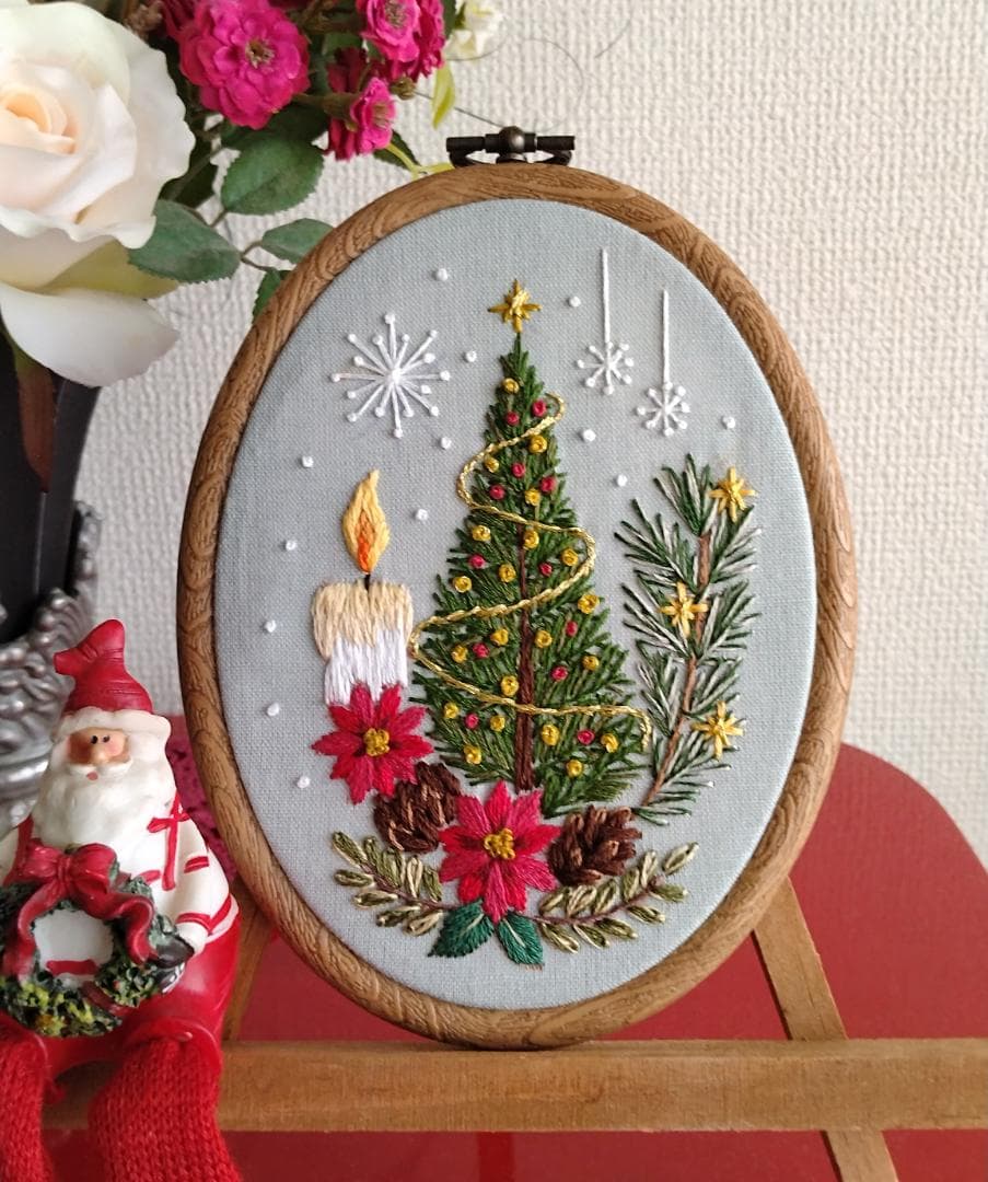 あんこページ　刺繡フレーム2点