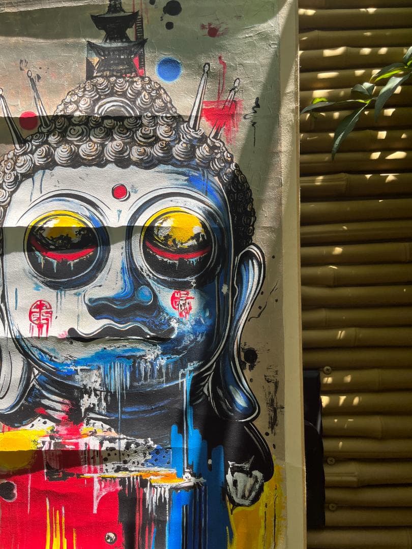 あ*読様 カラフルな仏像の掛軸