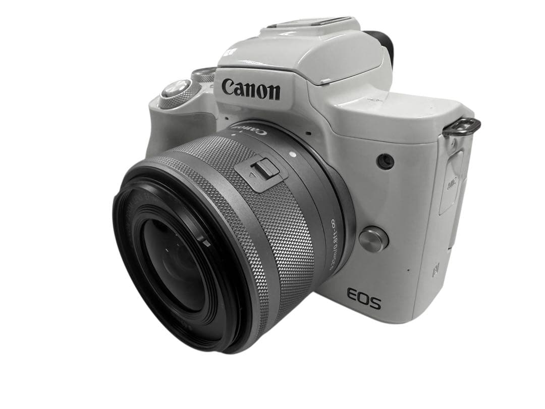 美品 完動品！Canon EOS Kiss M ホワイトEF-M 15-45mm