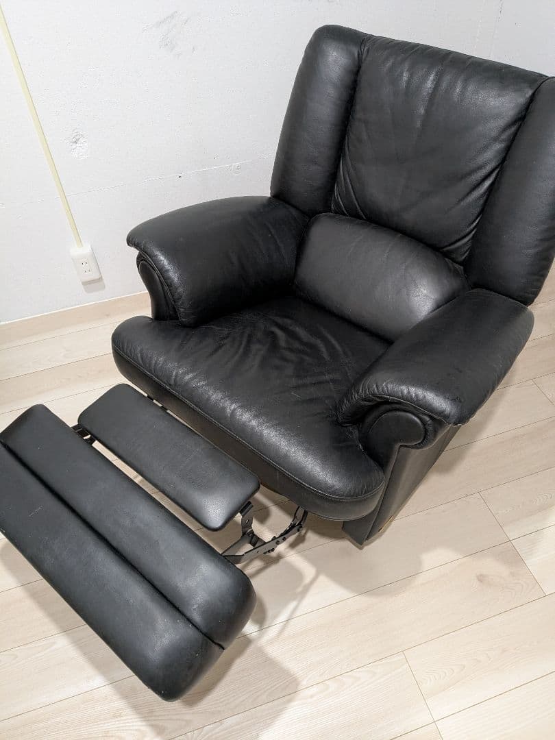 黒本革 1人掛けソファ　ロッキンチェア