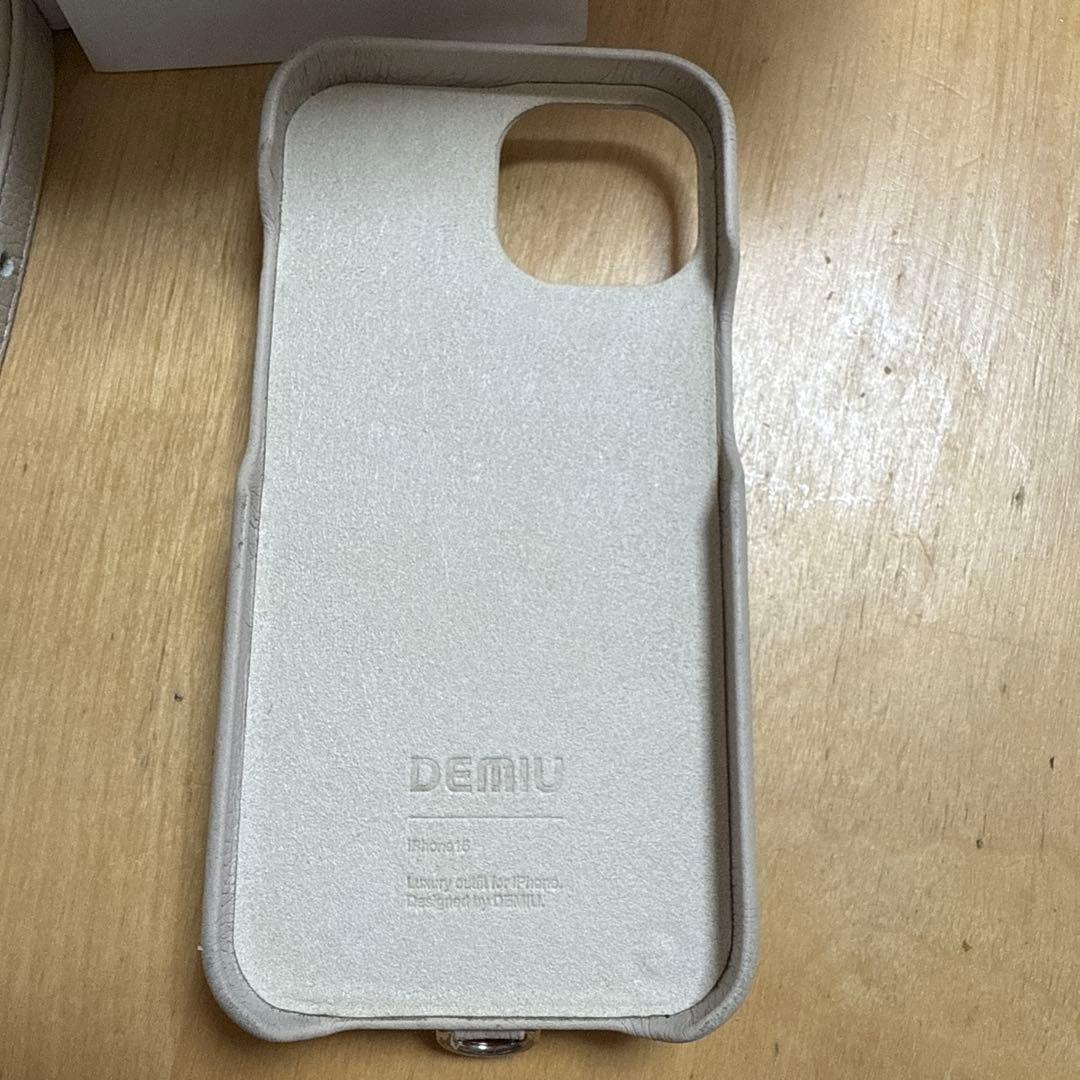 DEMIU ベージュ iPhone用ケース ストラップ付き