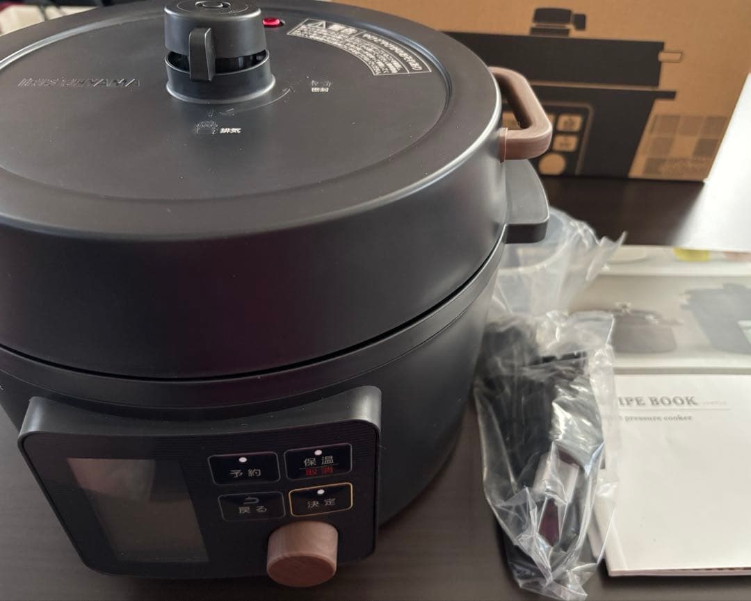 未使用アイリスオーヤマ電気圧力鍋ヘルシープラス 3.0L ブラック
