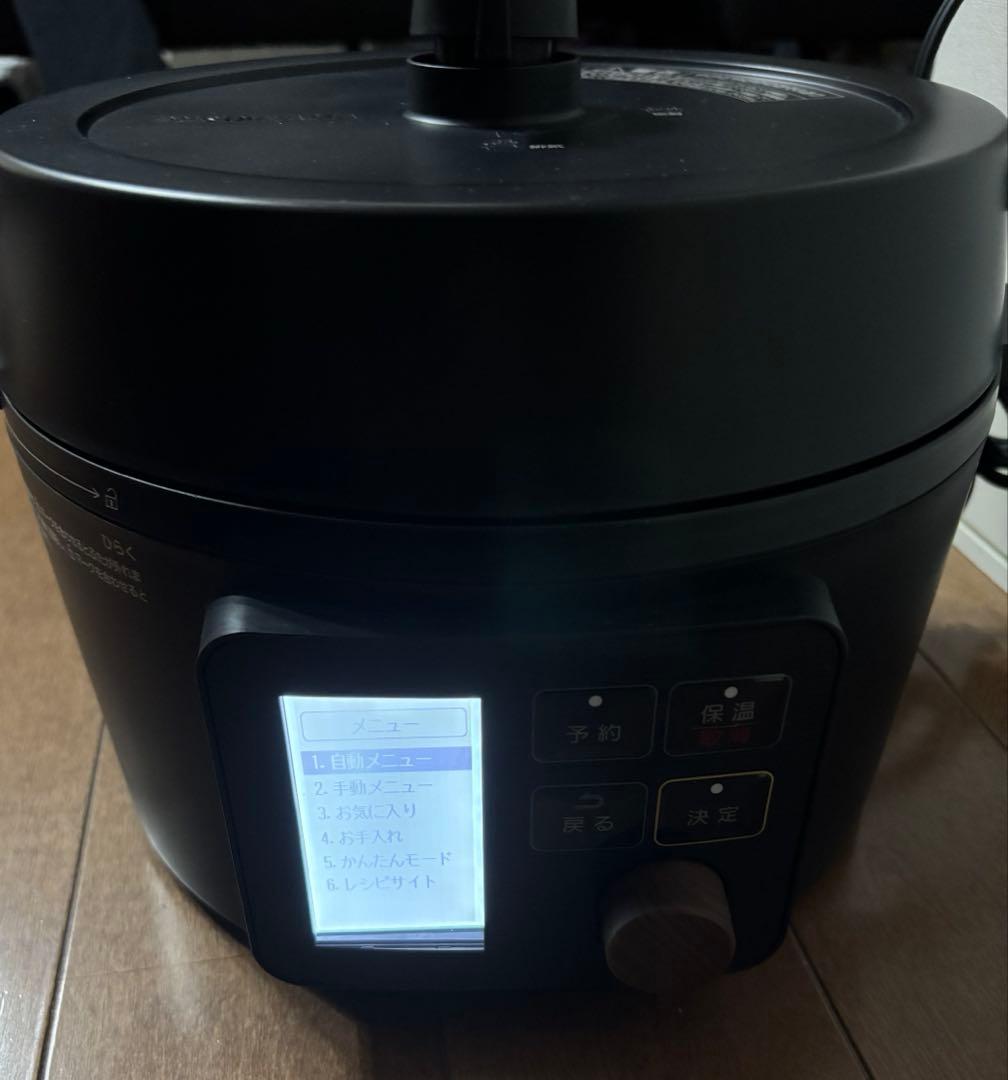 未使用アイリスオーヤマ電気圧力鍋ヘルシープラス 3.0L ブラック