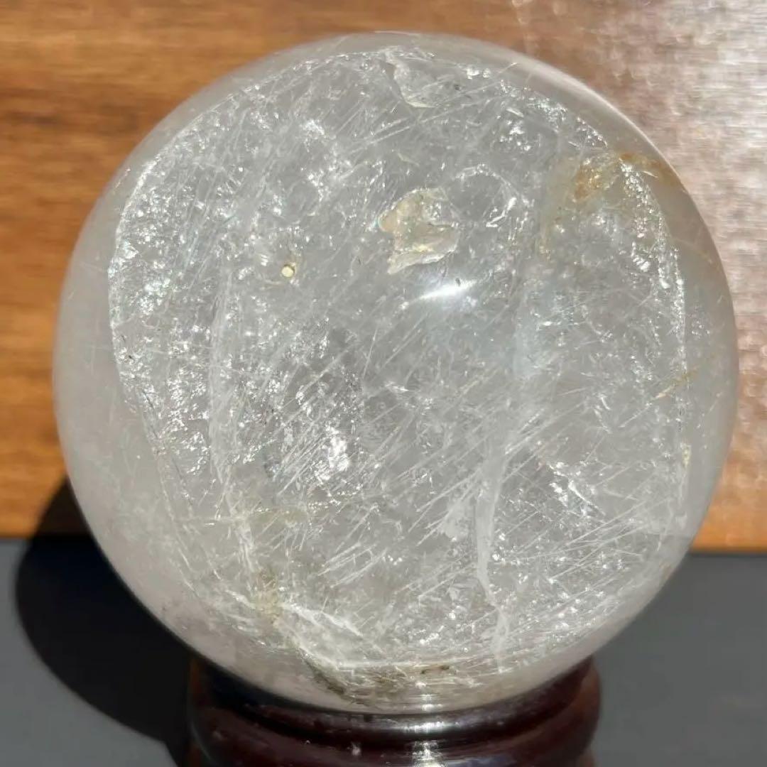 ✳️専用‼️特大 存在際立つ極上丸玉✨虹入り 水晶 丸玉 ルチル 角閃石 天然石