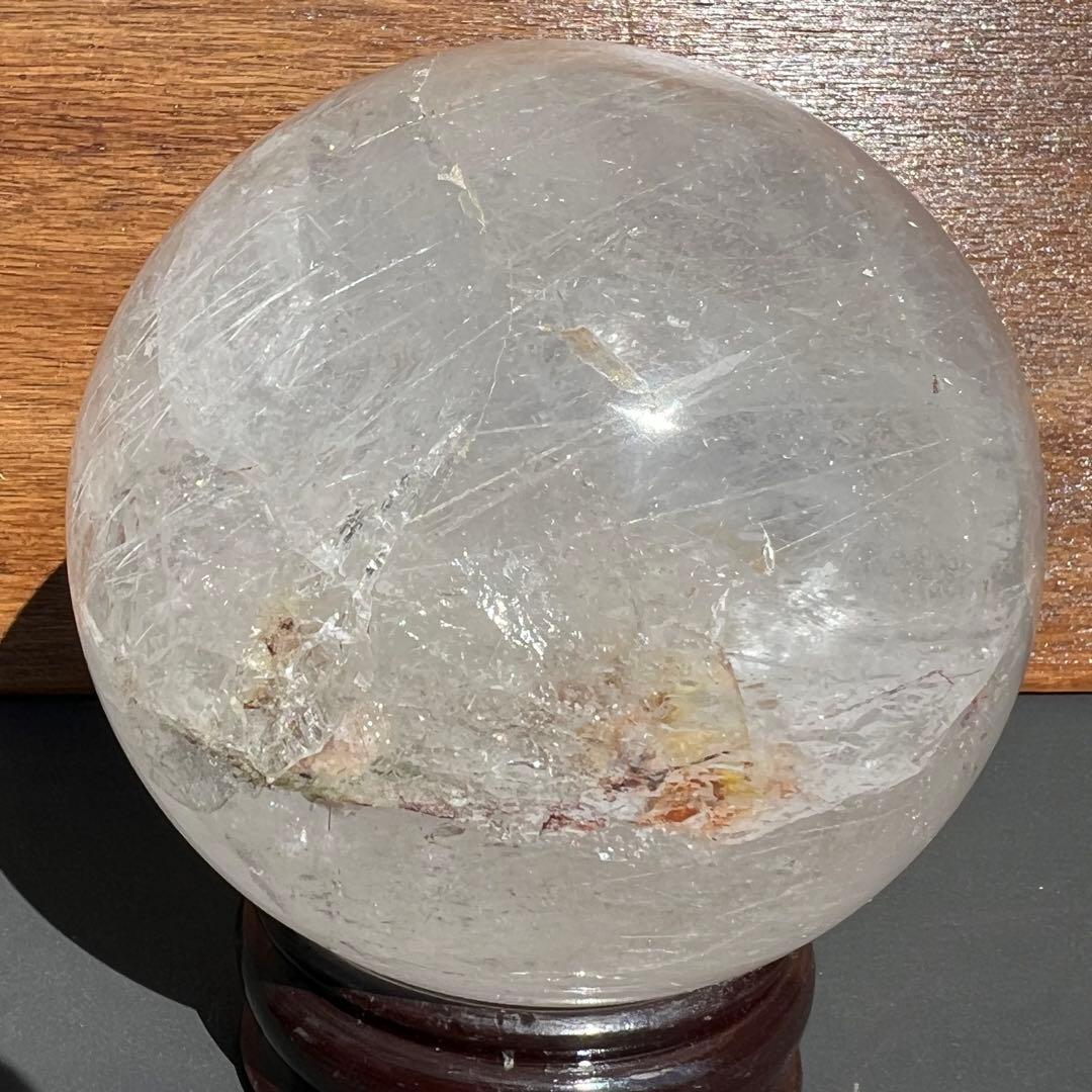 ✳️専用‼️特大 存在際立つ極上丸玉✨虹入り 水晶 丸玉 ルチル 角閃石 天然石