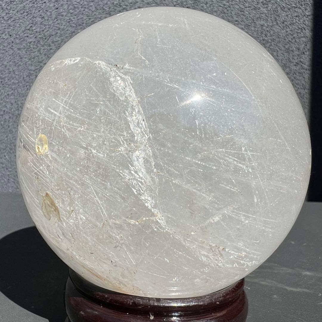 ✳️専用‼️特大 存在際立つ極上丸玉✨虹入り 水晶 丸玉 ルチル 角閃石 天然石