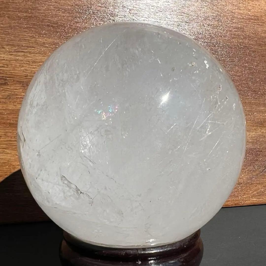 ✳️専用‼️特大 存在際立つ極上丸玉✨虹入り 水晶 丸玉 ルチル 角閃石 天然石
